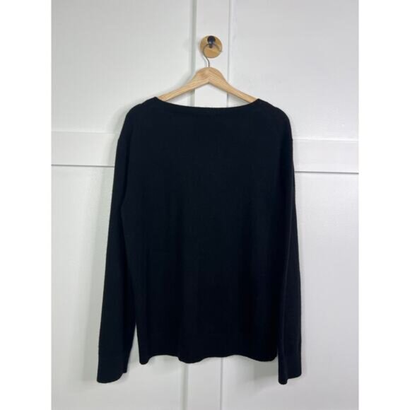NEW Vince Weekend Cashmere V-Neck Sweater Women's Black Size: Large - Picture 8 of 10
